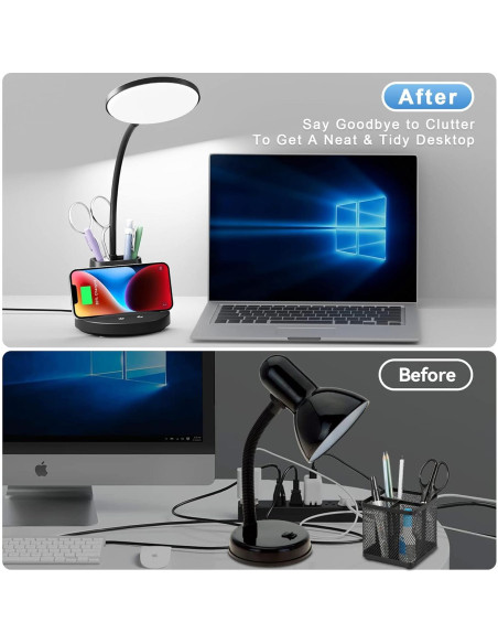 Lámpara de Escritorio Sailstar LED con Cargador Inalámbrico 800 Lúmenes