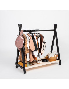 Perchero Teepee Sweet Home From Wood Negro con Almacenamiento 2