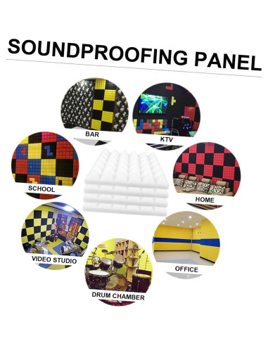 Paneles Acústicos Autoadhesivos Toyvian 4pcs 30x30cm