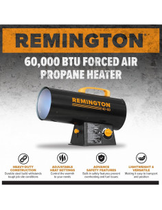 Calentador de Aire Forzado Remington 60,000 BTU Gas Propano 2