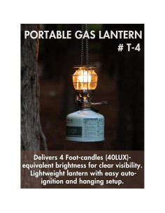 Linterna de Gas Campingmoon T-4 Portátil 40 LUX Ajustable 2