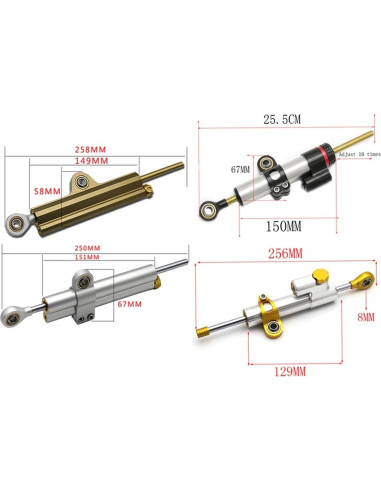 Estabilizador de dirección CNC QPDRNC para YZF R6 2006-2017