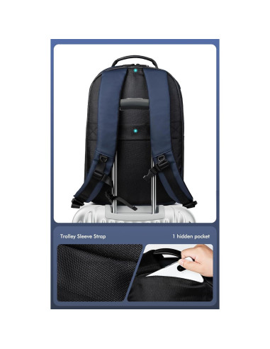 Mochila Gelrova LuminaPack X1 LED Antirrobo 20-25L Azul