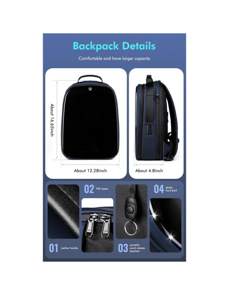 Mochila Gelrova LuminaPack X1 LED Antirrobo 20-25L Azul