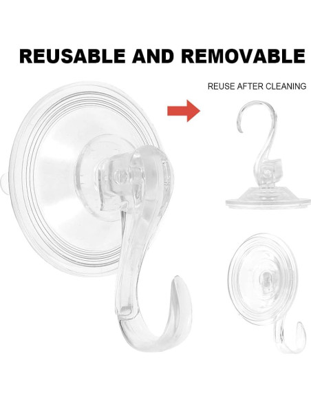 12 Ganchos de Ventosa Reutilizables TKSDWBLTY Transparentes