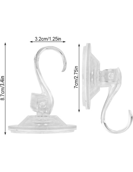 12 Ganchos de Ventosa Reutilizables TKSDWBLTY Transparentes