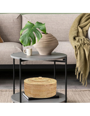 Cesta de Almacenamiento Redonda Hipiwe 30.2 cm con Tapa