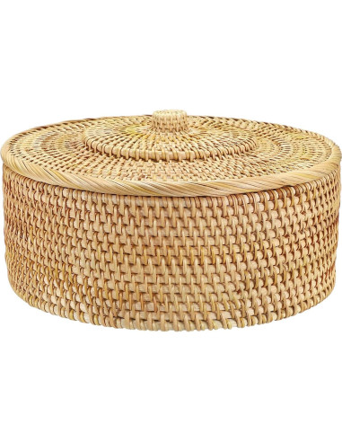 Cesta de Almacenamiento Redonda Hipiwe 30.2 cm con Tapa