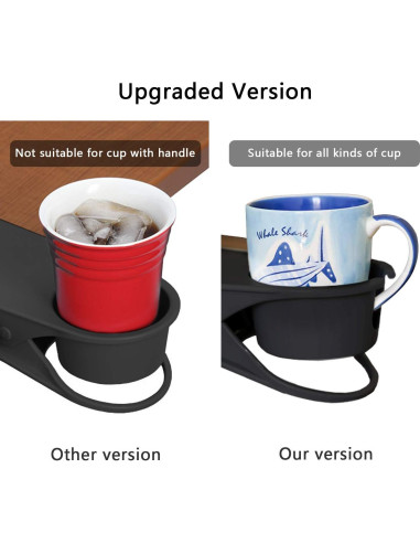 Soporte de Taza Clip Dirza para Mesa Oficina Negro