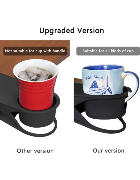 Soporte de Taza Clip Dirza para Mesa Oficina Negro