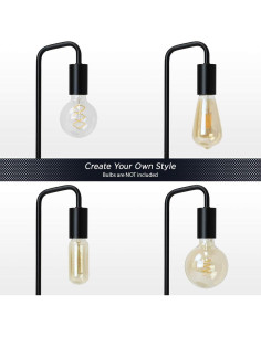 Lámpara de Escritorio Industrial O'Bright E26 Minimalista Negra 2