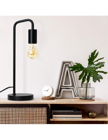 Lámpara de Escritorio Industrial O'Bright E26 Minimalista Negra