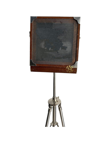 Cámara Antigua de Madera con Soporte de Trípode 119 cm