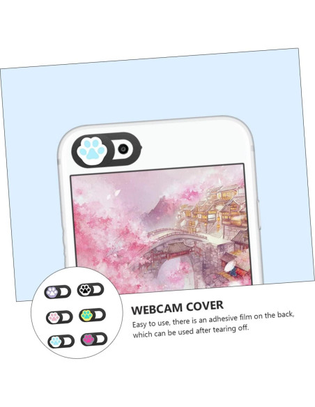 Juego de 6 Cubiertas de Privacidad para Webcam DIYEAH - Garra de Gato