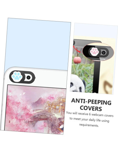 Juego de 6 Cubiertas de Privacidad para Webcam DIYEAH - Garra de Gato