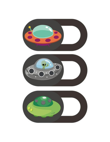 Cubierta de Webcam HOMSFOU 3pcs Deslizante ABS Negro