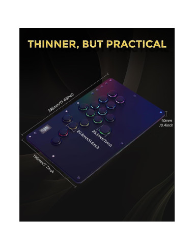 Controlador Arcade Haute42 R16 para Switch/PC/PS4/PS3 - RGB y Turbo