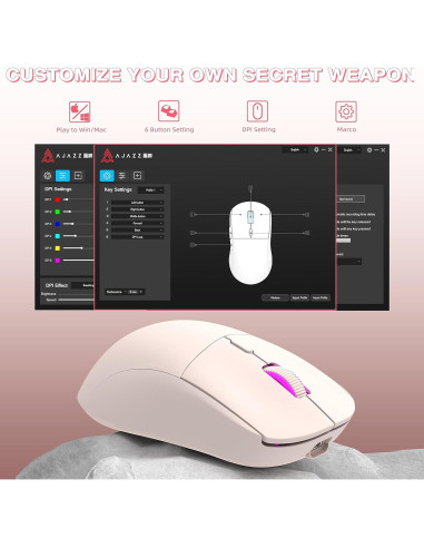 Ratón Gaming Inalámbrico Ajazz AJ199 - 59g Ultra Ligero, Sensor PAW3395