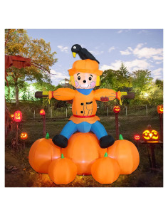 Decoración Inflable Joliyoou Espantapájaros 1.52m LED Halloween