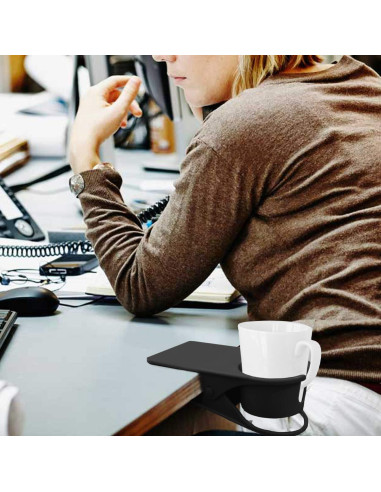 Soporte de Taza Clip Dirza para Mesa Oficina Negro