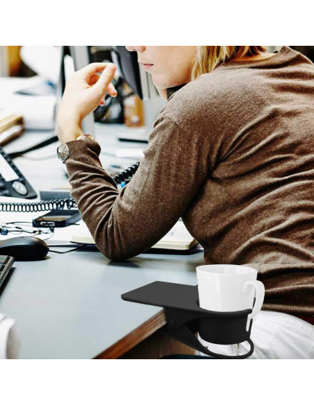 Soporte de Taza Clip Dirza para Mesa Oficina Negro