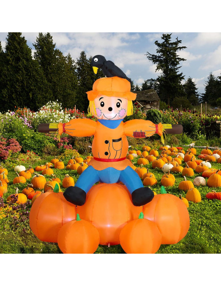 Decoración Inflable Joliyoou Espantapájaros 1.52m LED Halloween