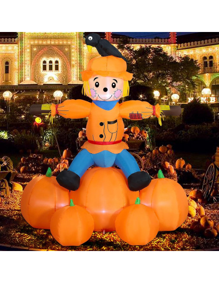 Decoración Inflable Joliyoou Espantapájaros 1.52m LED Halloween
