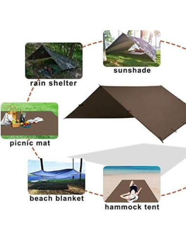 Lona Impermeable KALINCO 3x3m para Camping y Senderismo