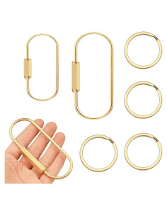 6 Clips de Carabiner JIUANODD de Latón Dorado para Llaveros