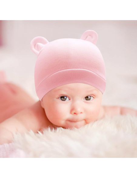 Conjunto Gorro y Manoplas Bebé AQOKKA Orejas de Oso 0-3 Meses