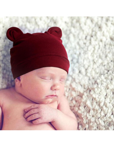 Conjunto Gorro y Manoplas Bebé AQOKKA Orejas de Oso 0-3 Meses