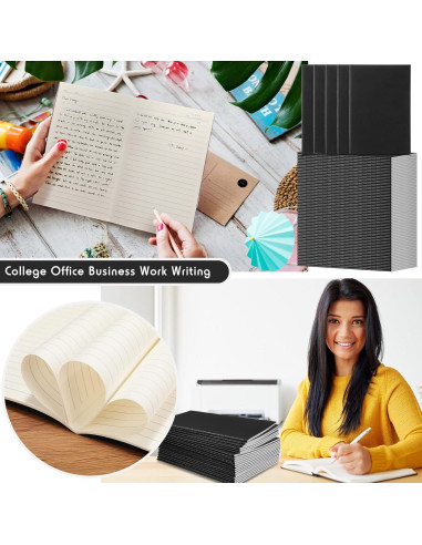 Paquete de 100 Cuadernos A5 Rayados Handepo Tapa Suave Negro