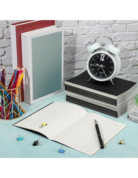 Paquete de 100 Cuadernos A5 Rayados Handepo Tapa Suave Negro