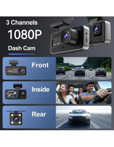 Cámara Dash Shkalacar RM Doble 1080P con Visión Nocturna