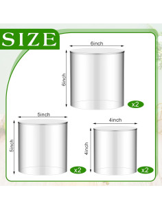 6 Soportes Acrílicos Redondos para Exhibición 10-15 cm DoubleFill 2