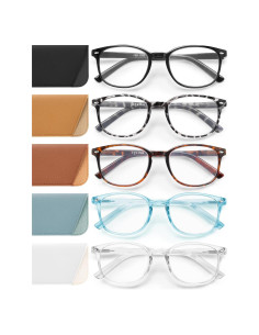 Paquete de 5 Gafas de Lectura JOLISU con Bloqueo de Luz Azul