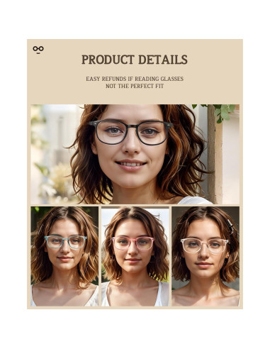Paquete de 5 Gafas de Lectura JOLISU con Bloqueo de Luz Azul