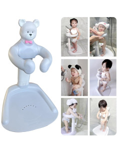 Soporte de Ducha para Bebé Ajustable Oso Gris 6-36 Meses 2