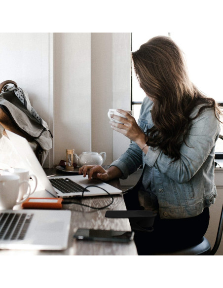 Soporte de Taza Clip Dirza para Mesa Oficina Negro