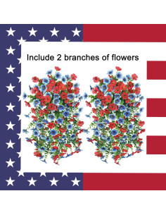 Flores Artificiales Colgantes HyeFlora 2Pcs Rojas y Azules 2