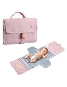 Almohadilla de Cambio Portátil Mommore Rosa Expandible 90-116 cm