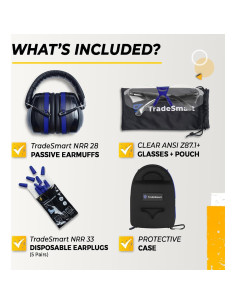 TradeSmart Protección Auditiva y Gafas de Tiro - NRR 28 2