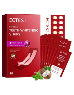 Tiras Blanqueadoras ECTEST para Dientes Sensibles Sabor Coco - 28 Unidades