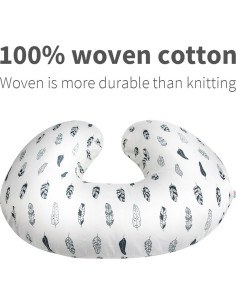 Funda de Almohada de Lactancia ALVABABY Algodón Orgánico 50.8x40.6cm 2