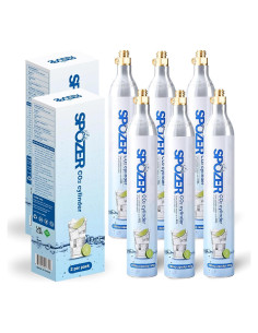 Cilindro de CO2 60L SPOZER para máquinas de soda enroscadas - Juego de 6