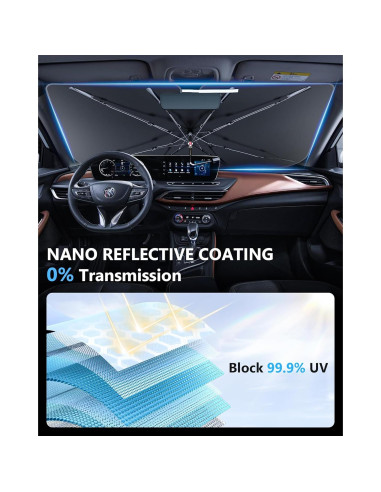 Sombrilla para Parabrisas NTMY Doble M 135x74 cm Plegable