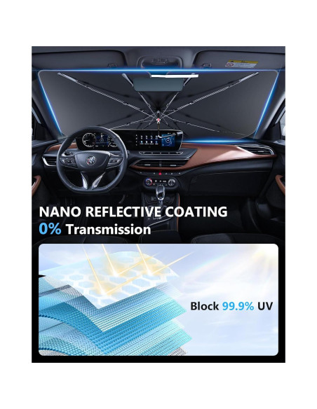 Sombrilla para Parabrisas NTMY Doble M 135x74 cm Plegable