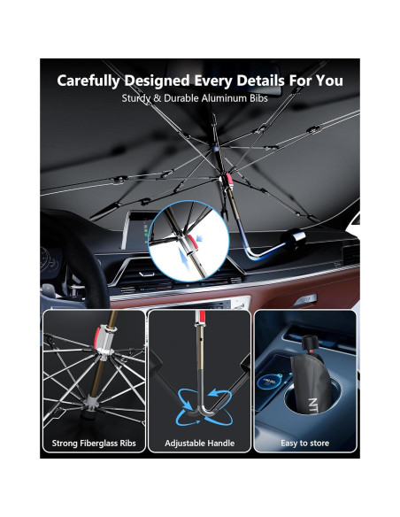 Sombrilla para Parabrisas NTMY Doble M 135x74 cm Plegable