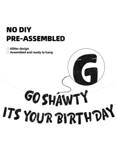 Banner Feliz Cumpleaños BEISHIDA Negro Brillante 2 Piezas 2