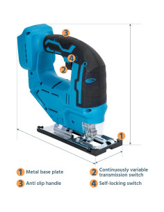 Sierra de calar eléctrica UDIYO 18V 750W con 6 hojas 2